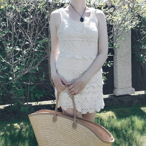 UO Staring at Stars tiers crochet dress